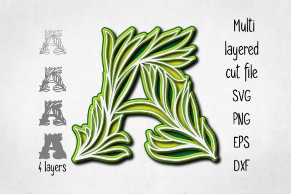 3D Alphabet Layered Letter A: A Versatile 3D SVG Shape for Creative Branding