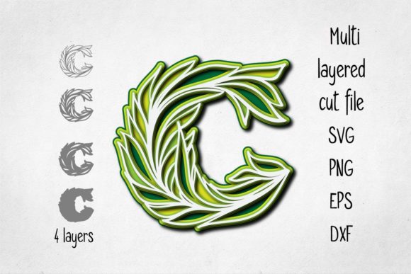 3D Alphabet Layered Letter C: A Versatile SVG Shape for Handmade Creations
