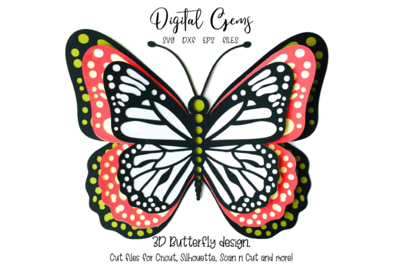 3D Butterfly SVG for Handmade Creations and Design Projects