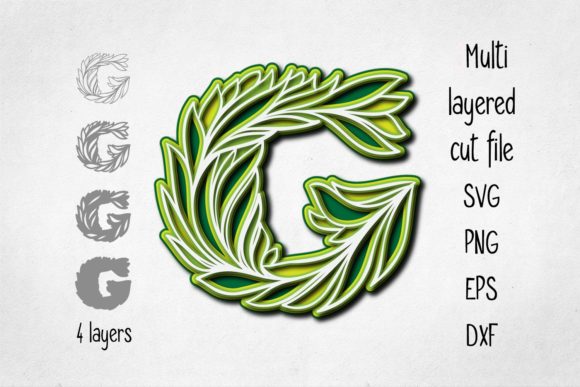 3D Layered Alphabet Letter G: A Versatile SVG Design for Handmade Creations