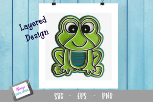 3D Layered Frog Graphics for Crafts and Creative Projects