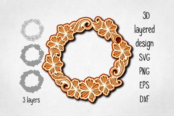 3D Layered Wreath: A Versatile SVG Shape for Creative Publishing
