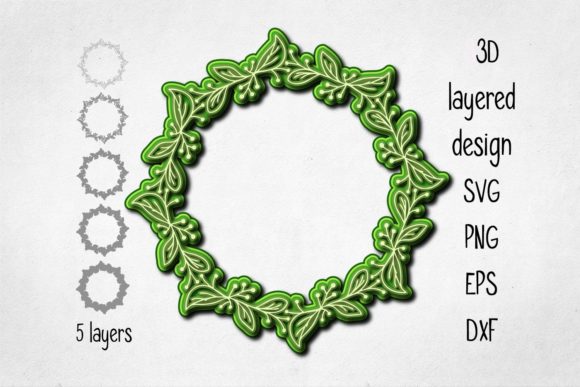 3D Layered Wreath Cut File Review for Embroidery Projects