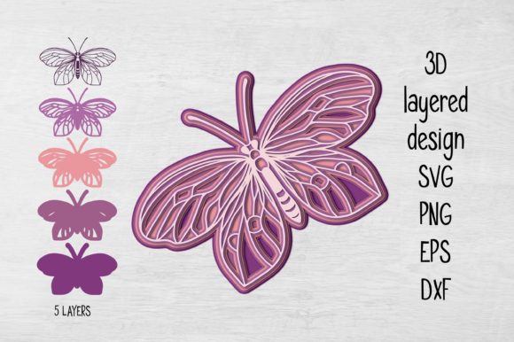 3D Multilayer Butterfly SVG for Stunning Handmade Projects