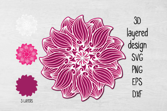 3D Multilayer Mandala: A Versatile SVG Shape for Creative Projects