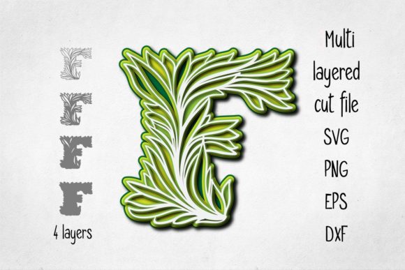 3D SVG Alphabet Letter F for Creative Shape Designs
