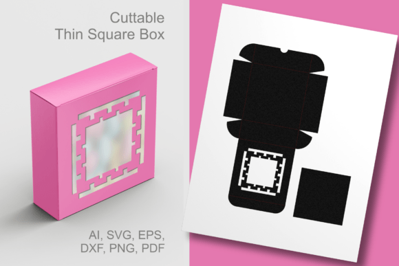 Decorative Frame 1 Thin Square Favor Box