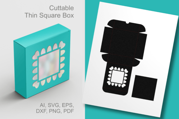 Decorative Frame 2 Thin Square Favor Box: A 3D SVG Review for Life Events And Celebrations
