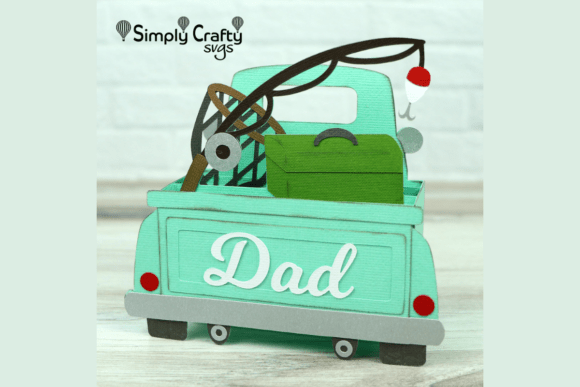 Going Fishing Truck Card SVG: 3D SVG for Father S Day