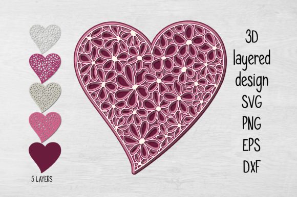 Layered Heart 3D SVG: A Versatile Design Asset for Creative Projects