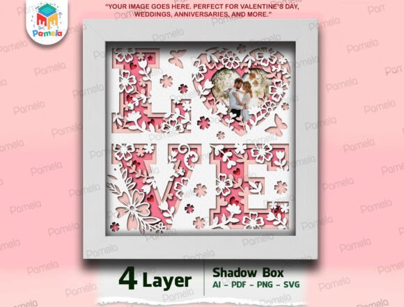 LOVE Floral Shadow Box SVG: A 3D SVG Valentine S Day Review