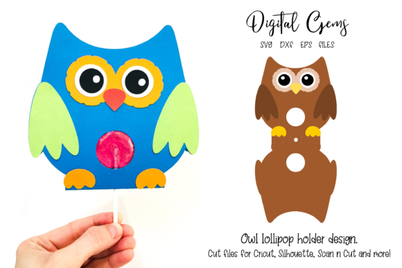 Owl Lollipop Holder 3D SVG Design for Creative Branding
