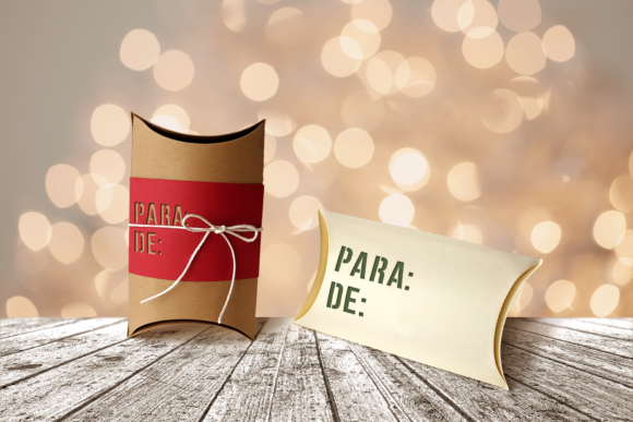 Para - De Caja Pillow Box Template: 3D SVG Gift Boxes