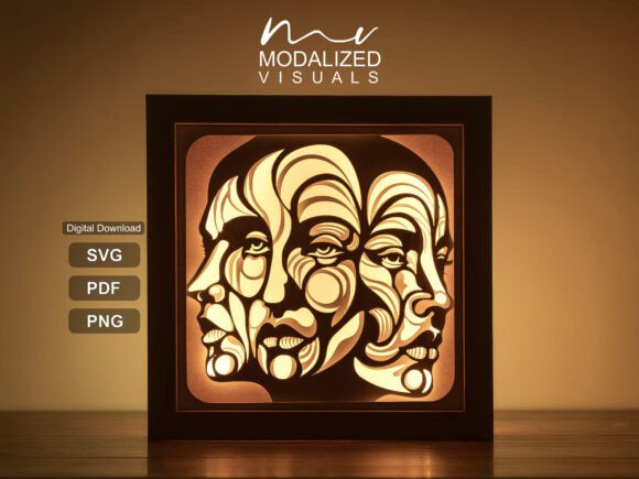 Woman Portrait Lightbox Paper Cut: 3D SVG Shadow Boxes Review